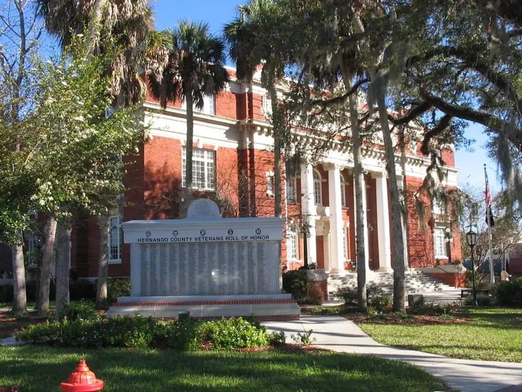 The historic Hernando County Courthouse in downtown Brooksville